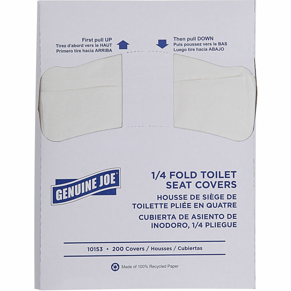 Genuine Joe Quarter-Fold Toilet Seat Covers - Quarter-fold