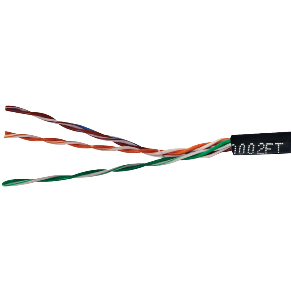 Vericom CAT-5E/UTP Solid Riser CMR Cable, 1,000’, Black,