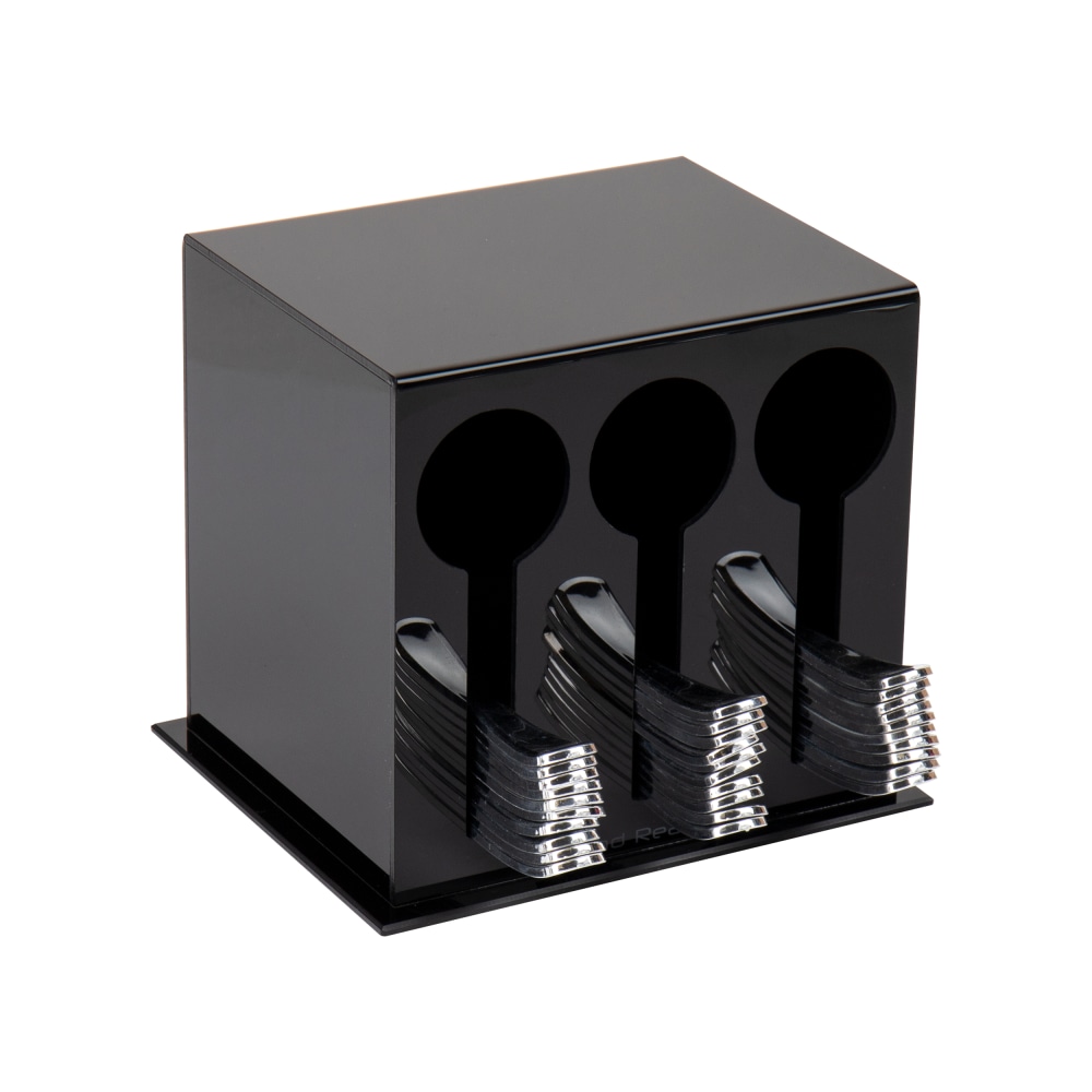Mind Reader 3-Compartment Plastic Utensil Dispenser, 6"H x