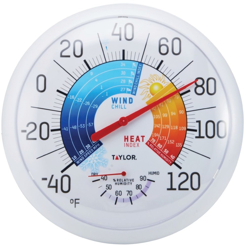 Taylor 13.25" Wind Chill/Heat Index Thermometer &
