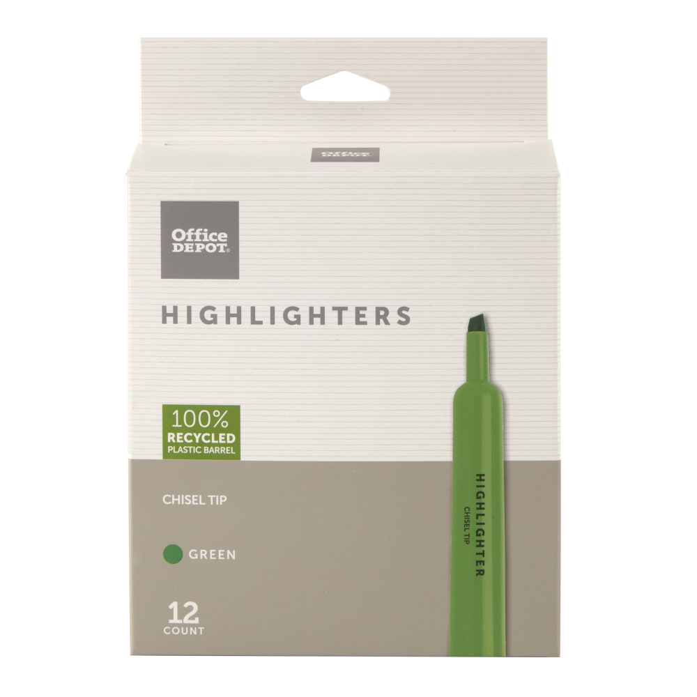 Office Depot® Brand Chisel-Tip Highlighter, 100% Recycled Plastic