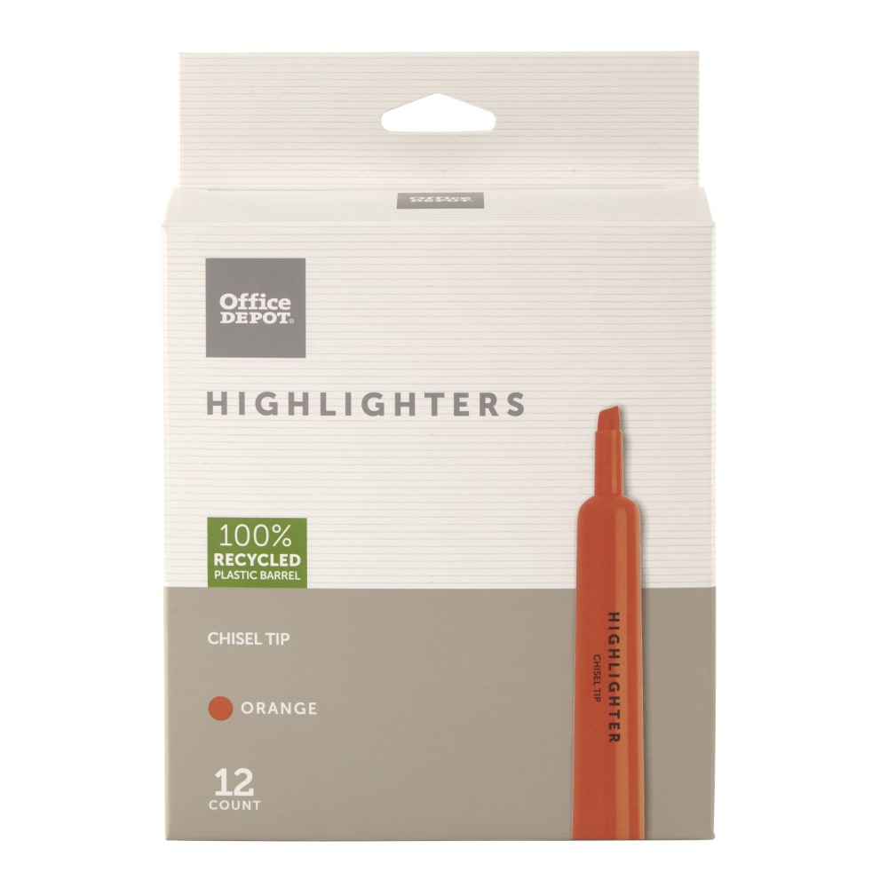 Office Depot® Brand Chisel-Tip Highlighter, 100% Recycled Plastic