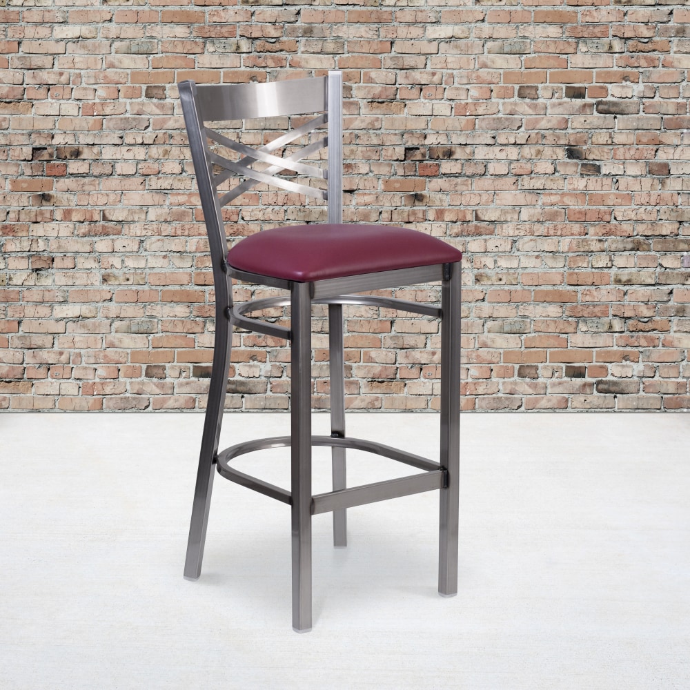 Flash Furniture Metal/Vinyl Restaurant Barstool With X Back,