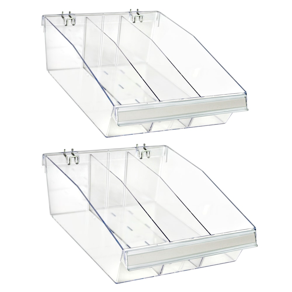 Azar Displays Deep Bin Tray Kits With Dividers,