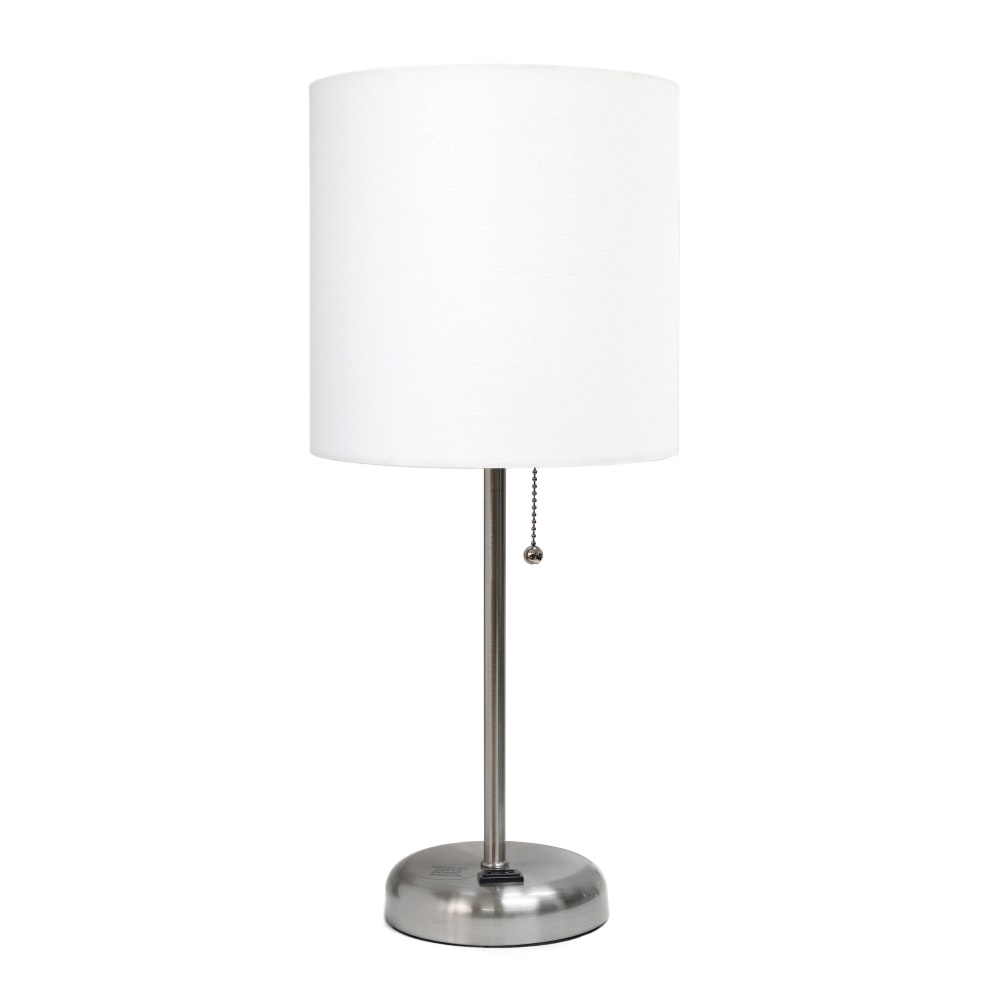 LimeLights Stick Lamp with Charging Outlet, 19-1/2"H, White