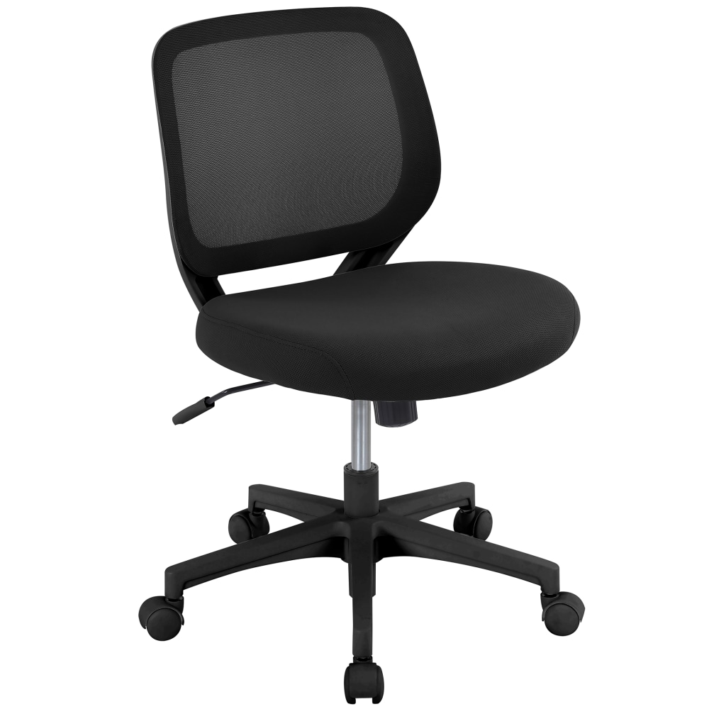 Realspace® Adley Mesh/Fabric Low-Back Task Office Chair, Black,