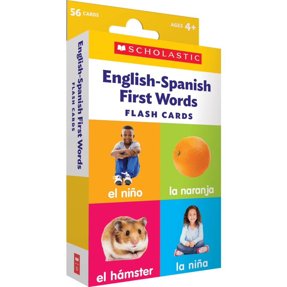 Scholastic English-Spanish First Words Flash Cards, 6-5/16”H x