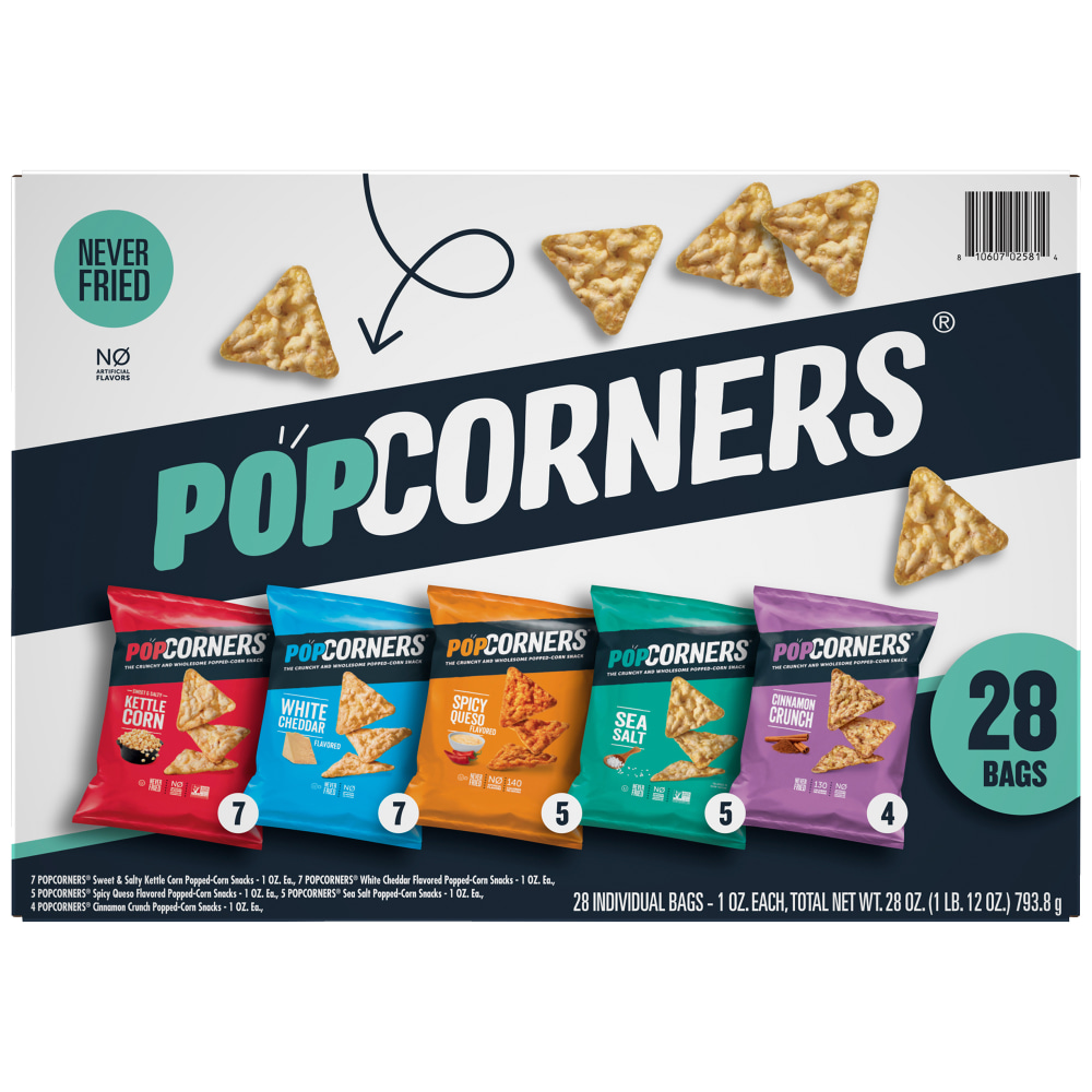 PopCorners 4-Flavor Popped Corn Chips Snacks Variety Pack,