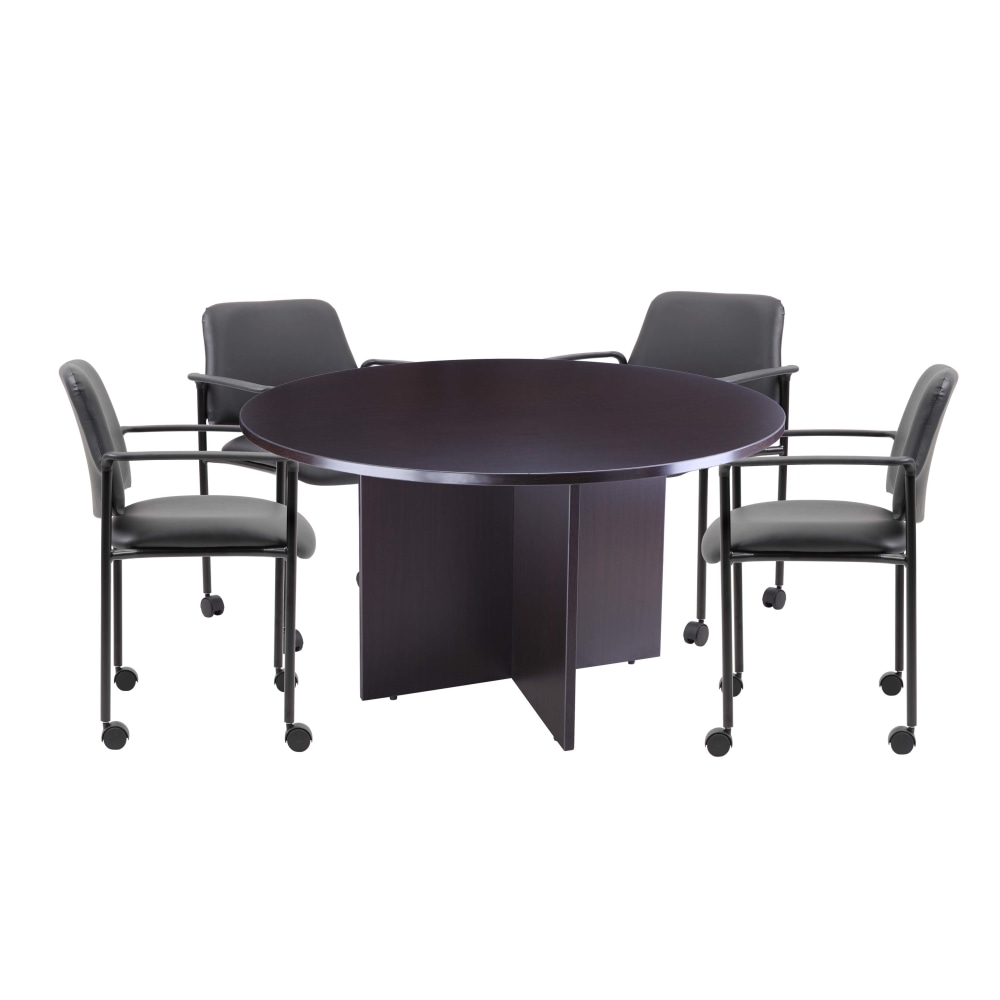 Boss Office Products Round Table And 4 Stackable