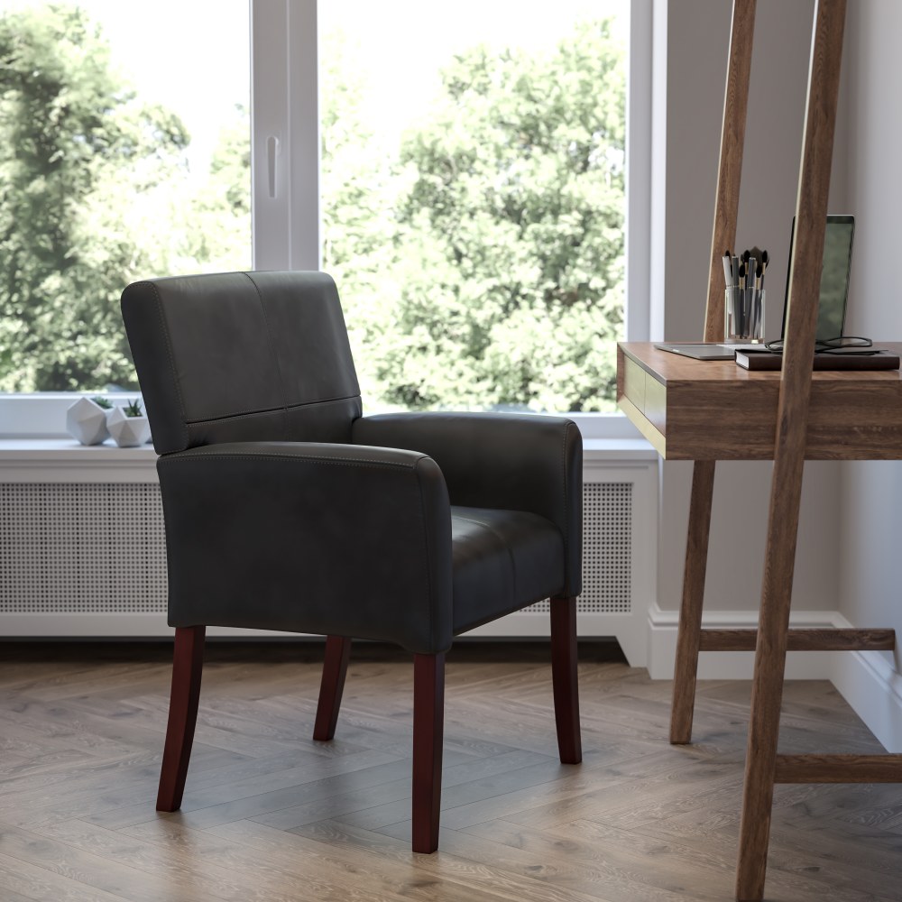 Flash Furniture Leathersoft Side/Reception Chairs, Black