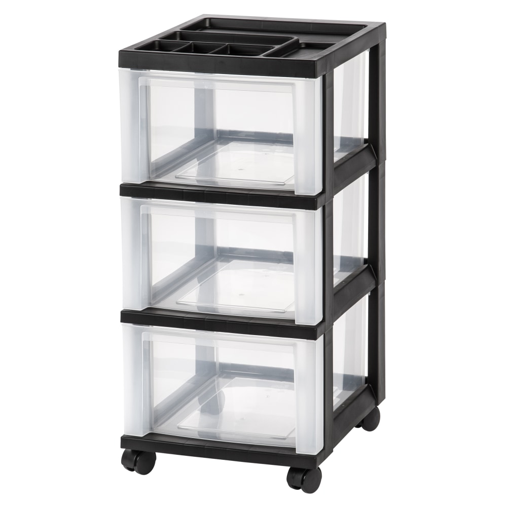 Office Depot® Brand Plastic 3-Drawer Storage Cart, 26
