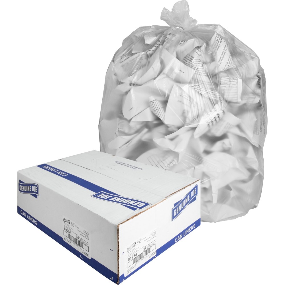 Genuine Joe 0.01 mil Trash Bags, 45 gal,