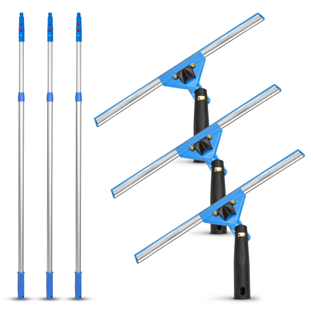 Gritt Commercial Swivel Window Squeegee And Telescopic Pole