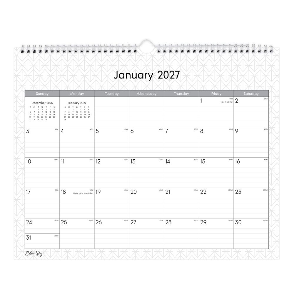 2027 Blue Sky Enterprise Monthly Wall Calendar, 15x12,
