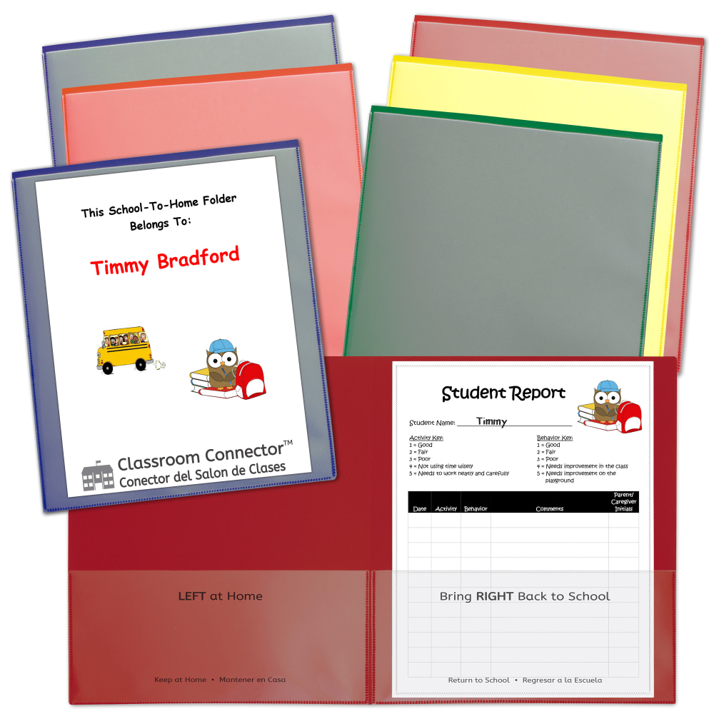 C-Line® Classroom Connector Folders, Letter Size, Assorted