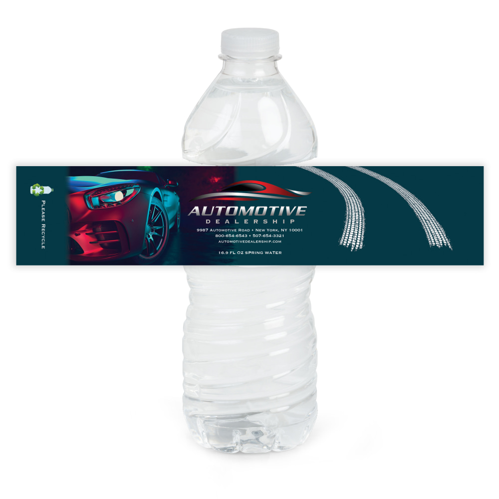 Custom Printed Full-Color Water Bottle Labels, 1-3/4" x