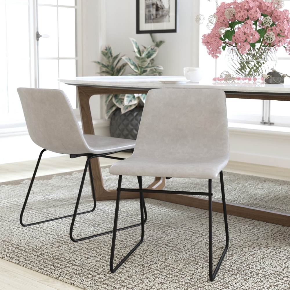 Flash Furniture Commercial Grade Dining Chairs, Light Gray/Black,