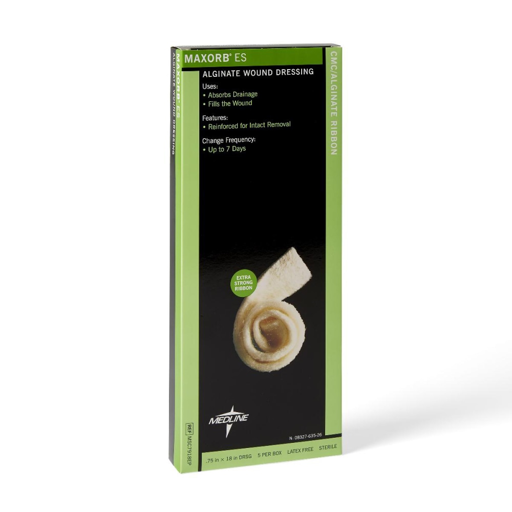 Medline Maxorb ES Reinforced CMC/Alginate Ribbons, 3/4" x