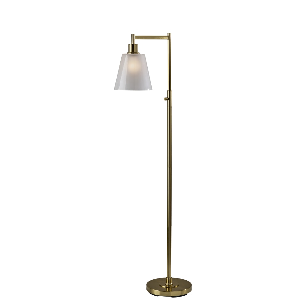 Adesso Gio Floor Lamp, Brass with White Glossed