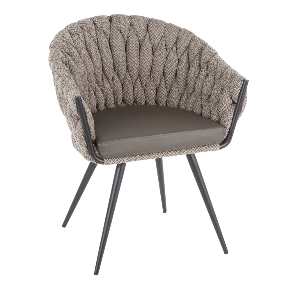 LumiSource Braided Matisse Chair, Black/Gray