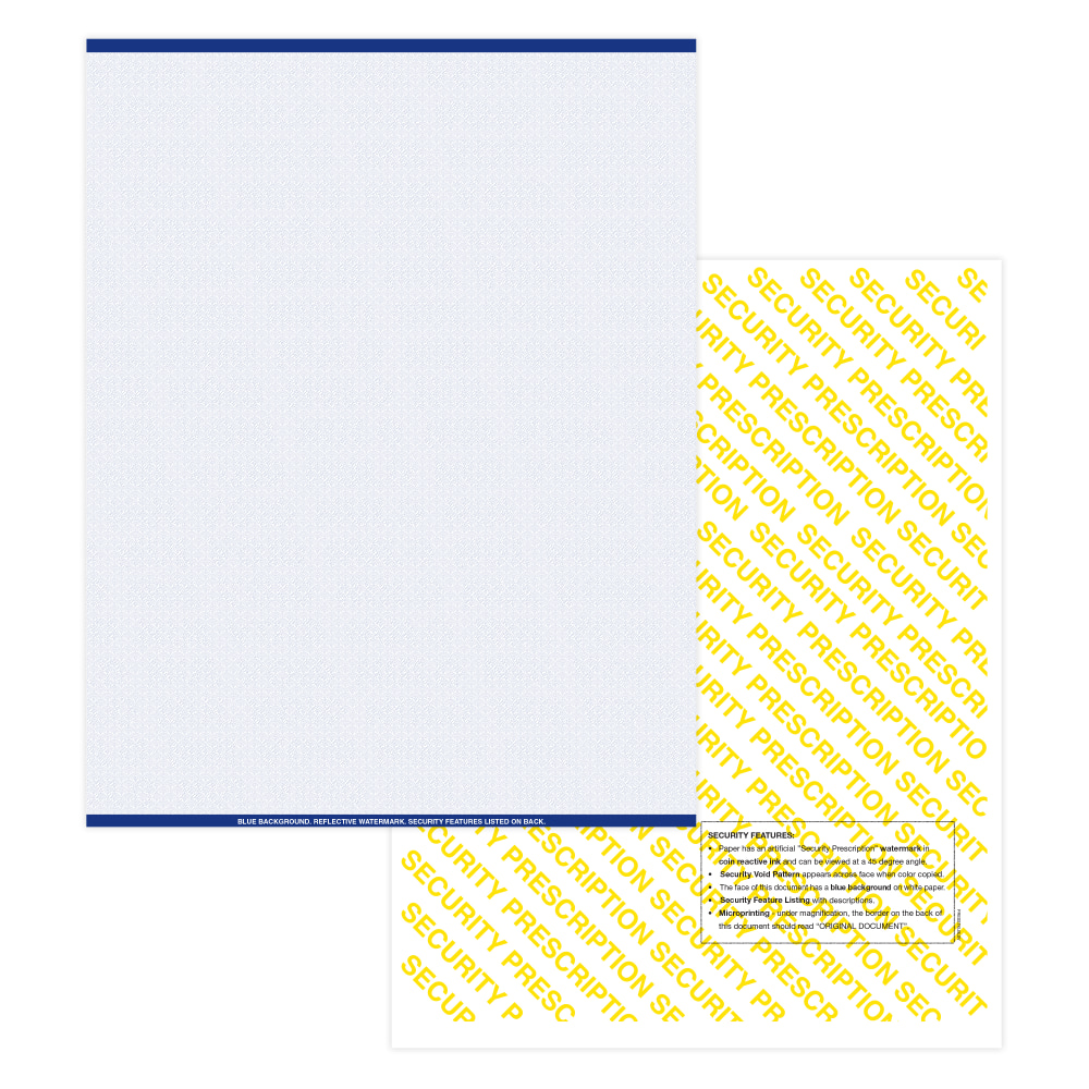 Medicaid-Compliant Basic Security Laser Prescription Forms, Full