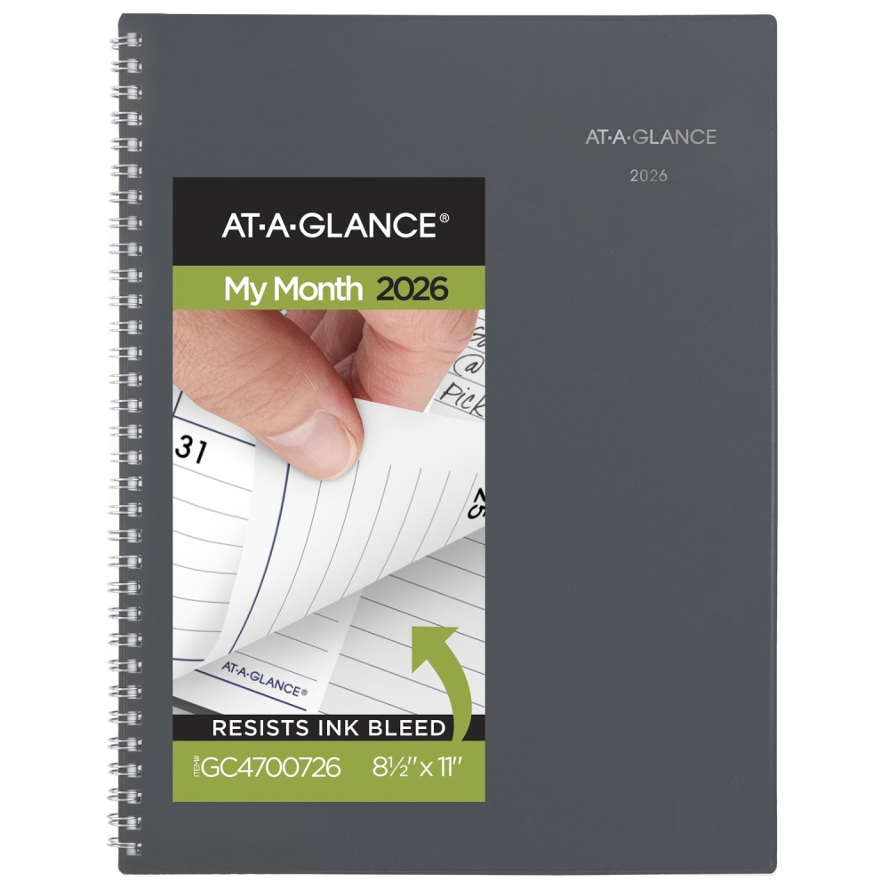 AT-A-GLANCE® DayMinder® 2026 Monthly Planner, Gray, Large, 8