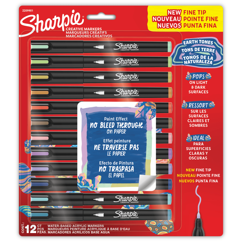 Sharpie Creative Markers, Earth Tones, Water-Based Acrylic Paint