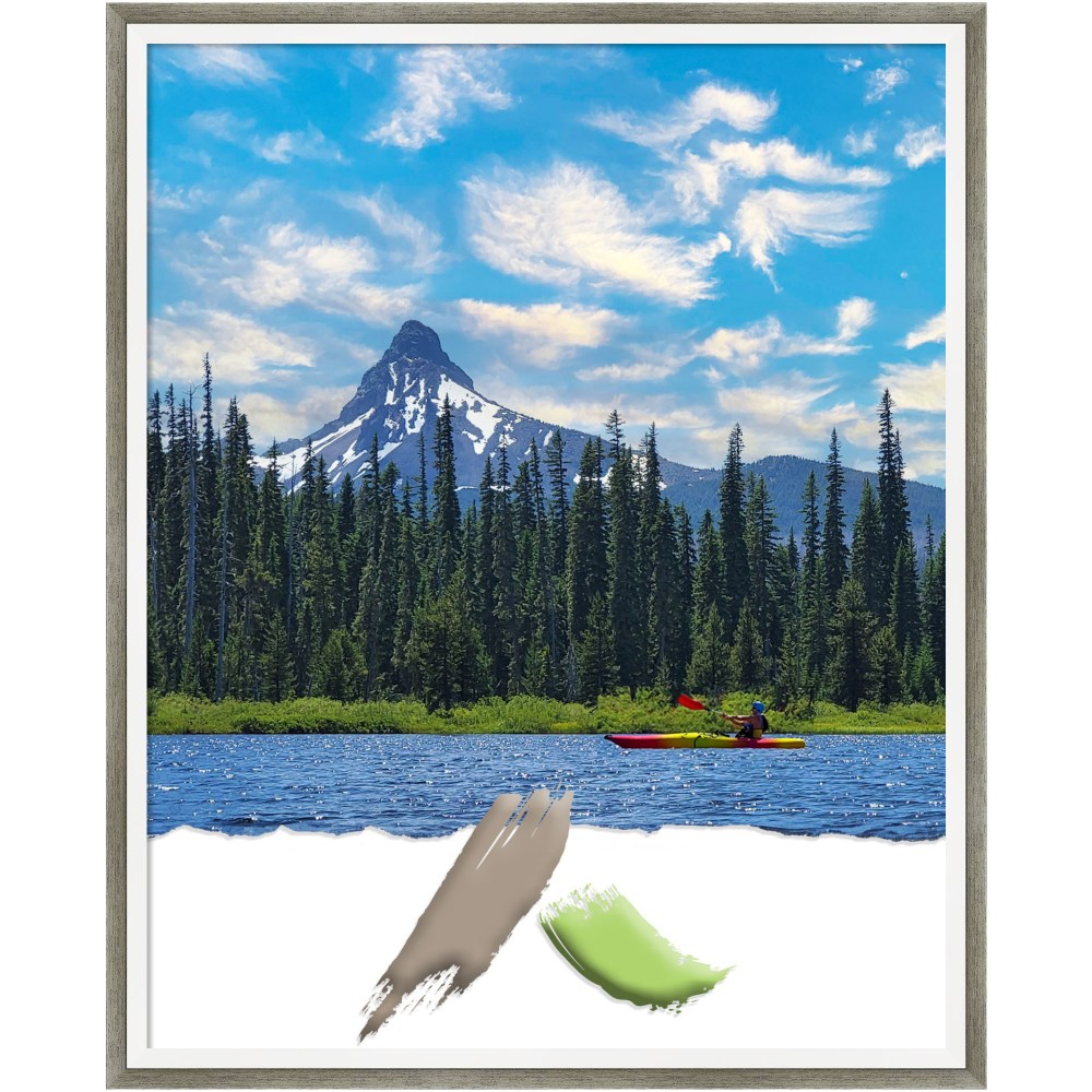 Amanti Art Lucie Silver White Wood Picture Frame,