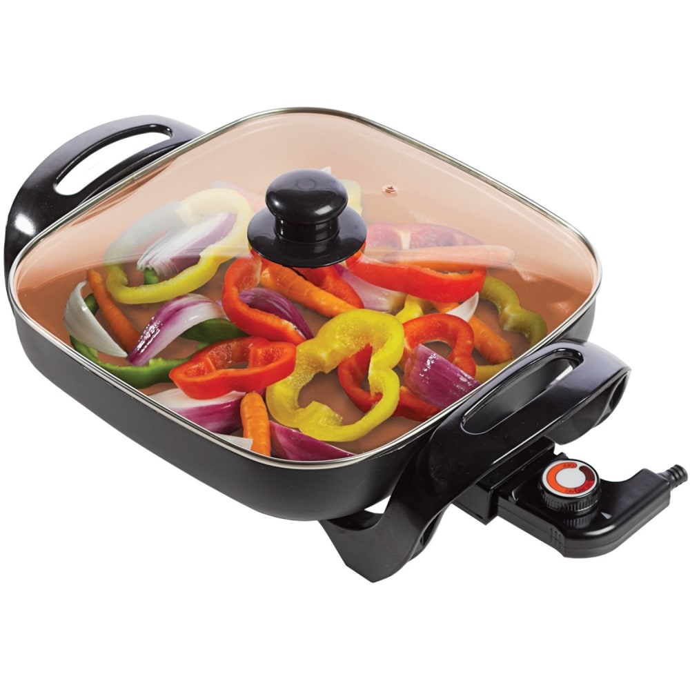 Brentwood SK-66 Non-Stick Copper Electric Skillet With Glass