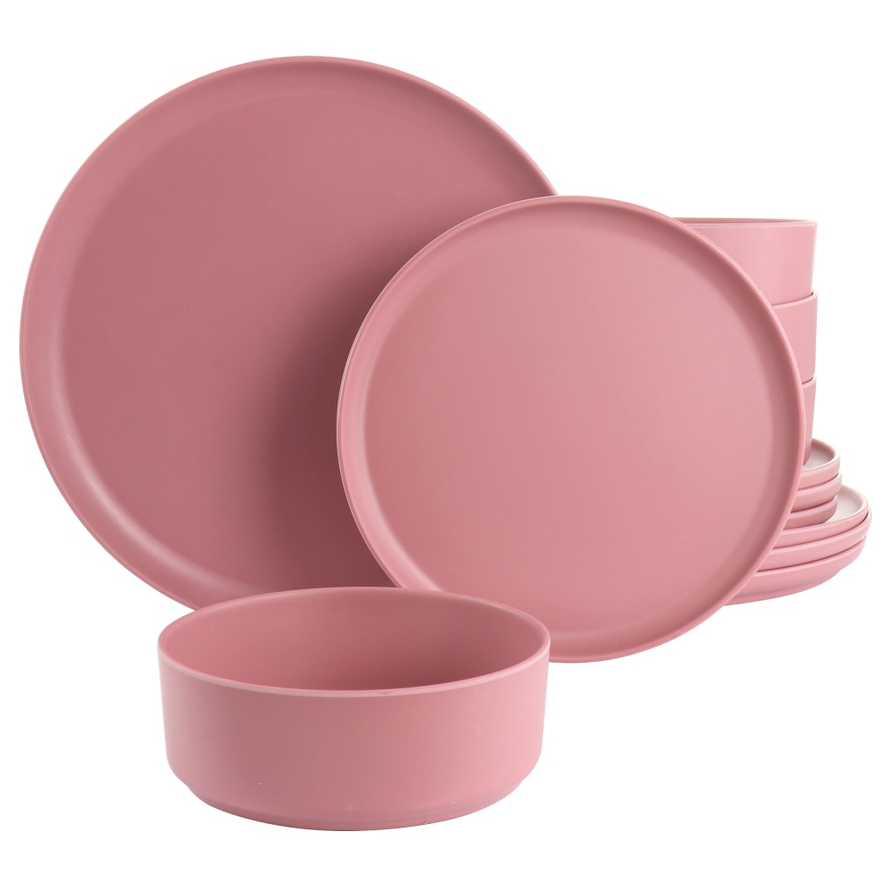 Gibson Home Canyon Crest 12-Piece Round Melamine Dinnerware
