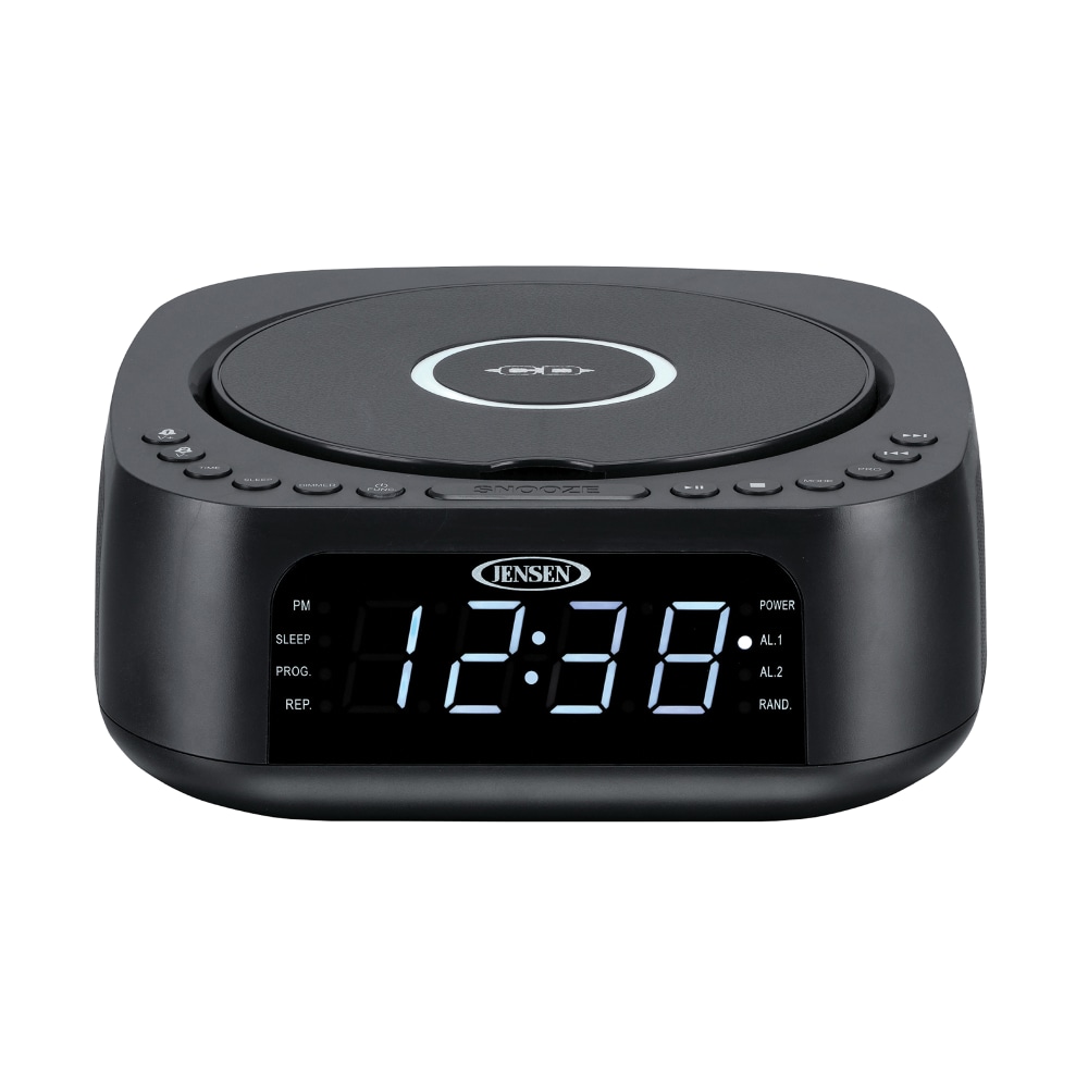 JENSEN Stereo Digital Dual-Alarm Clock With Top-Loading CD