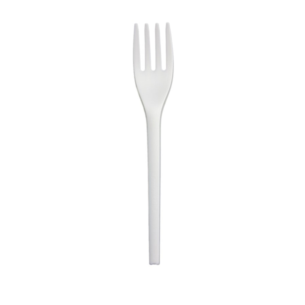 StalkMarket Compostable Cutlery Forks, Pearlescent White, Pack Of