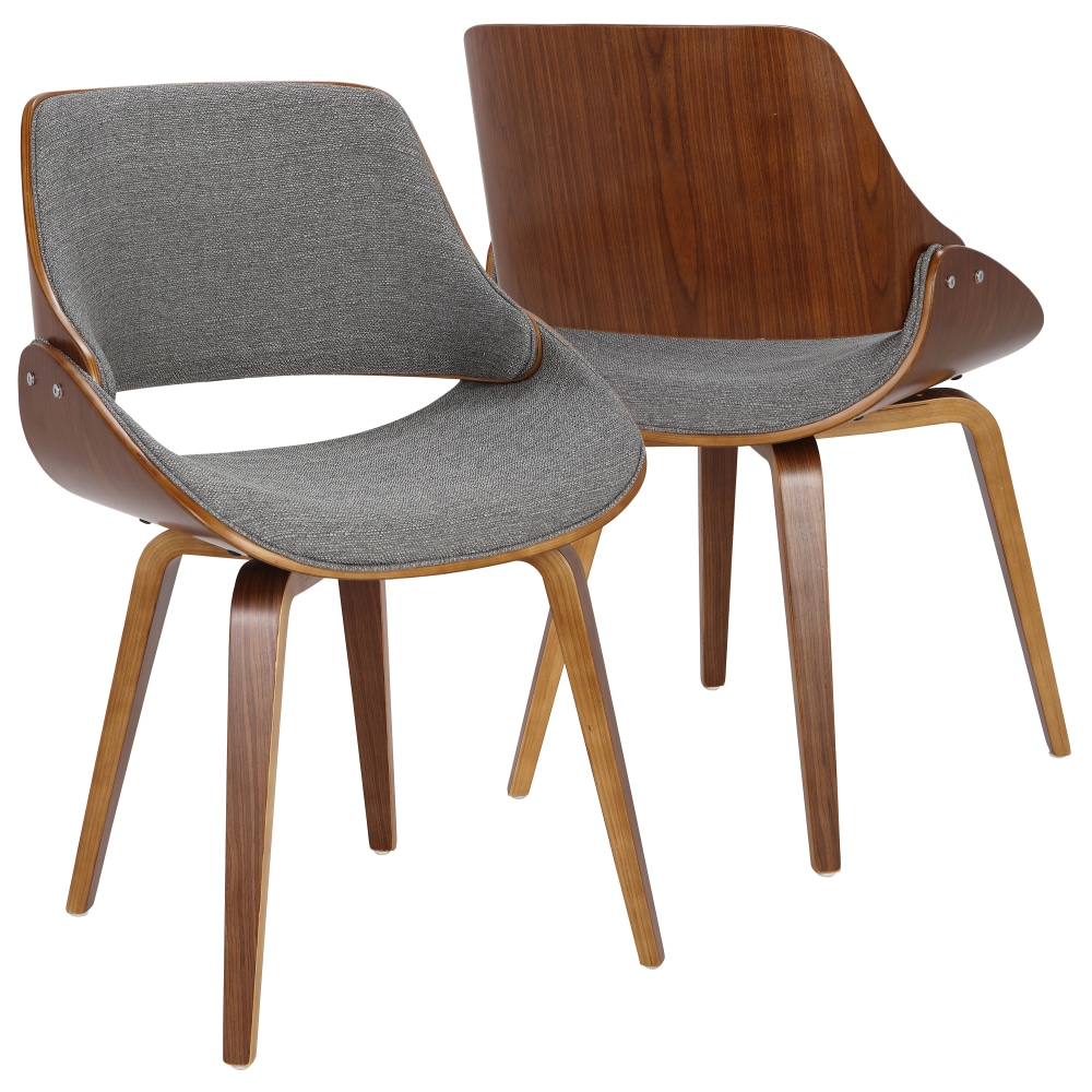 LumiSource Fabrizzi Chair, Gray Seat/Walnut Frame