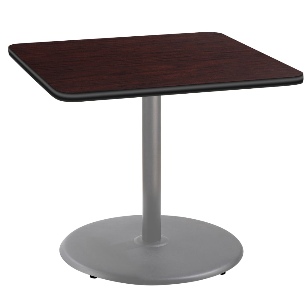 National Public Seating Square Café Table, Round Base,