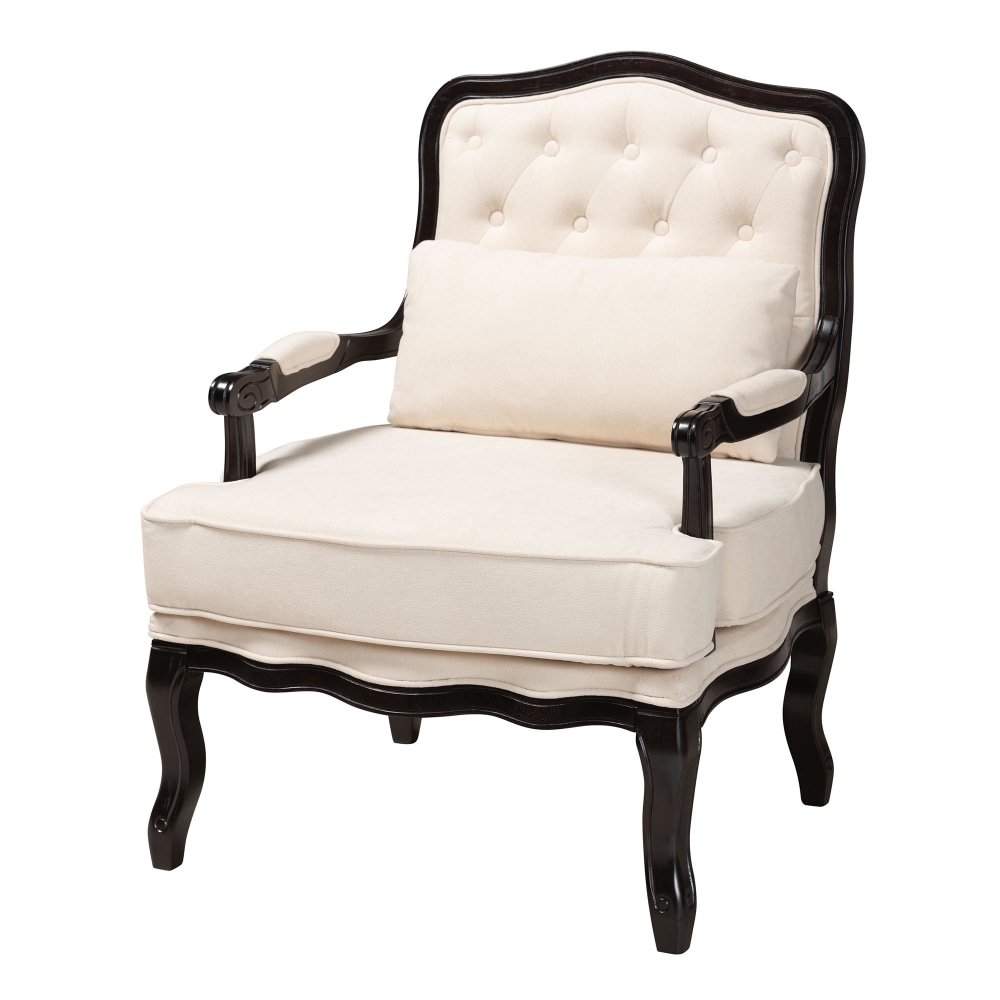 Baxton Studio Dion Traditional Fabric/Finished Wood Accent Chair,