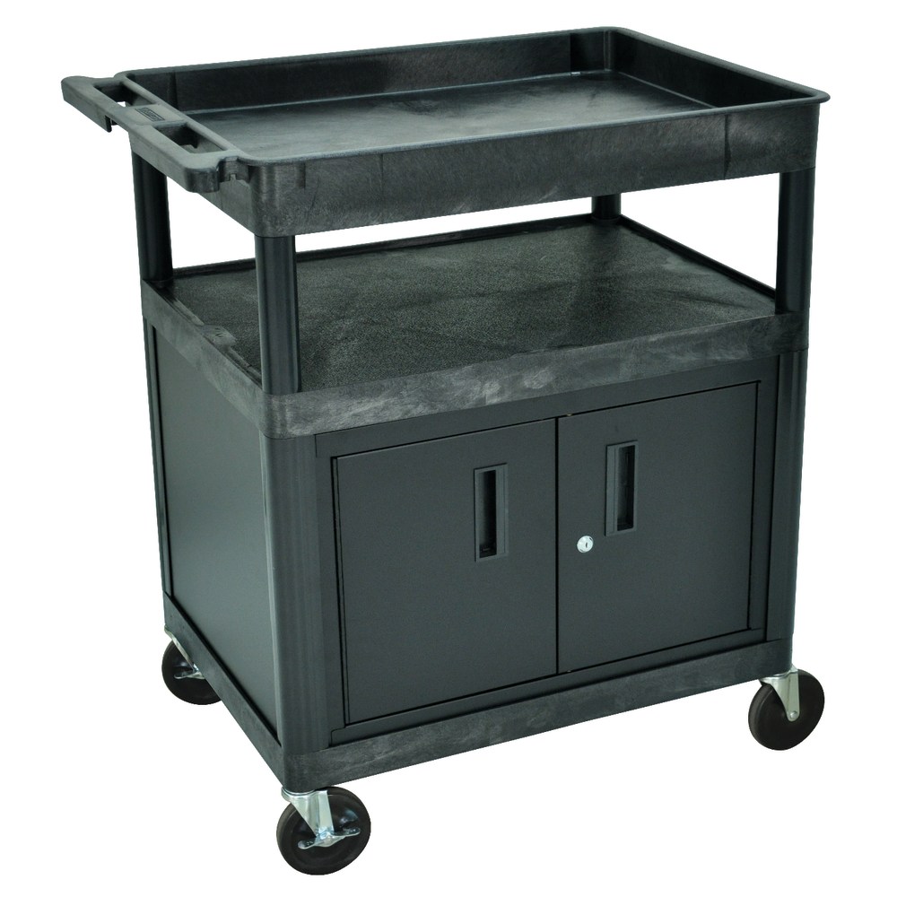 Luxor TC Series Utility Cart With Locking Cabinet,
