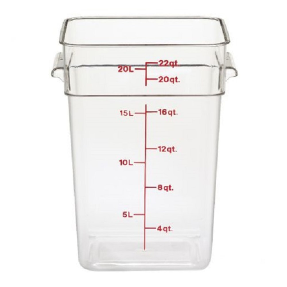 Cambro Square Food Storage Containers, 22-Quart, Clear, Pack