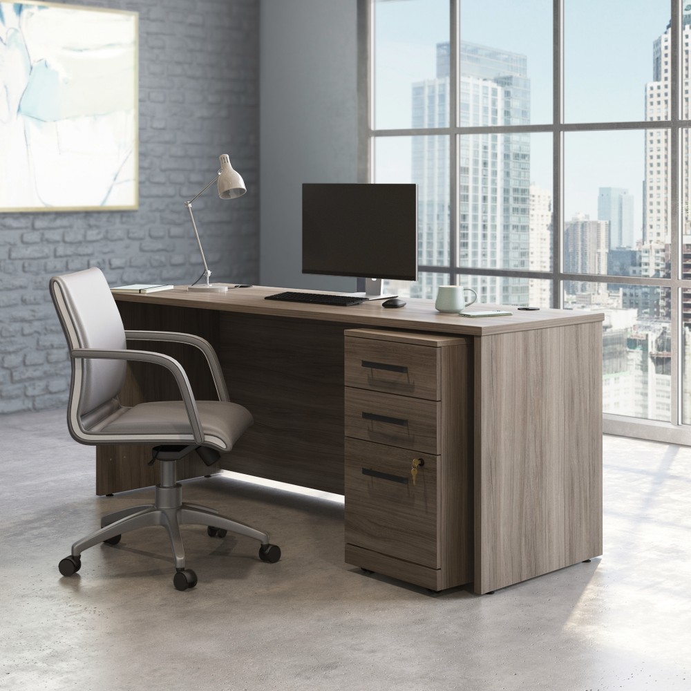 Sauder® Affirm 72"W Commercial Desk With 3-Drawer Pedestal
