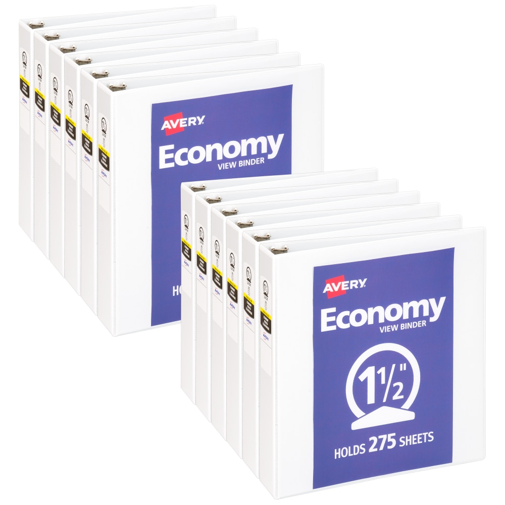 Avery® Economy View 3 Ring Binder, 1-1/2" Round