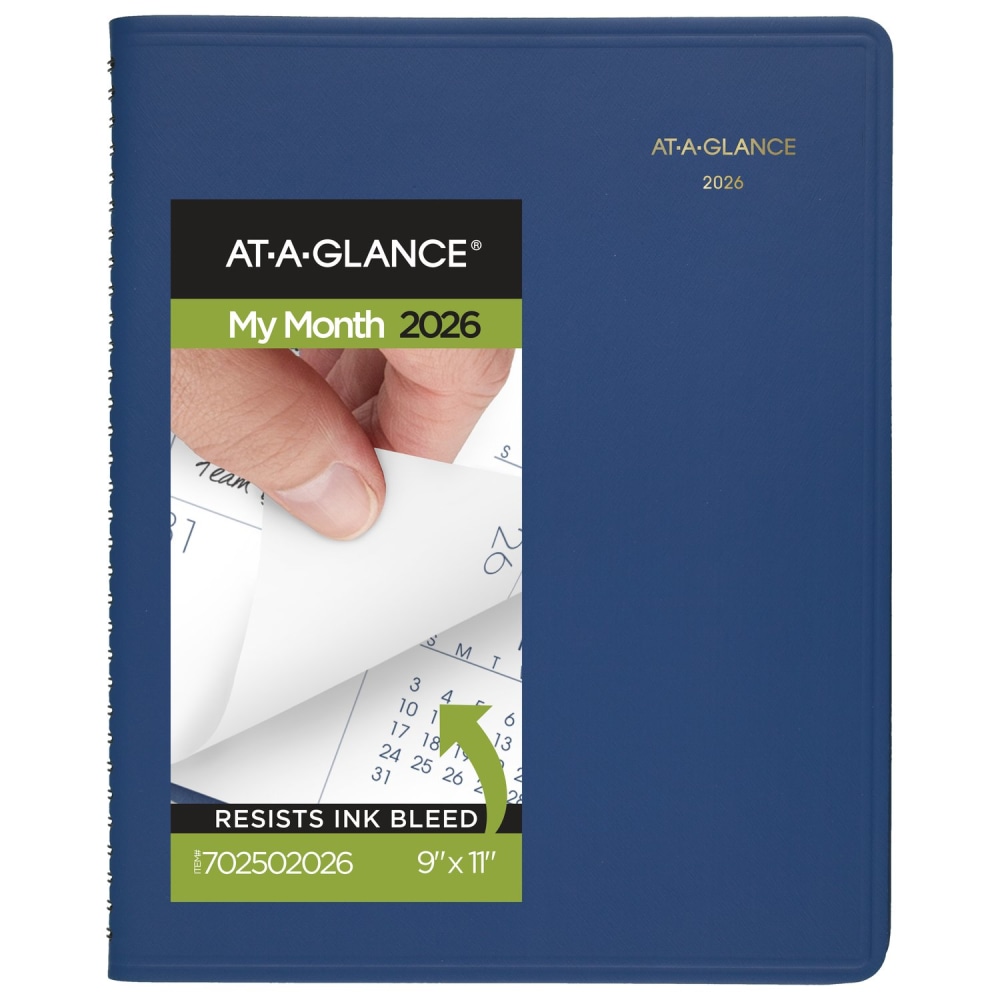 AT-A-GLANCE® 2026 15-Month Monthly Planner, Blue, Large, 9"