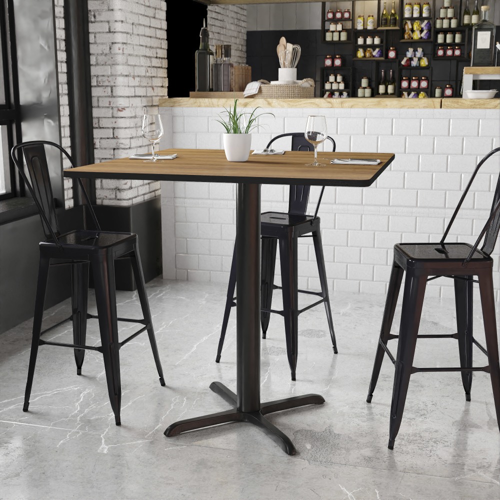 Flash Furniture Laminate Square Table Top With Bar-Height