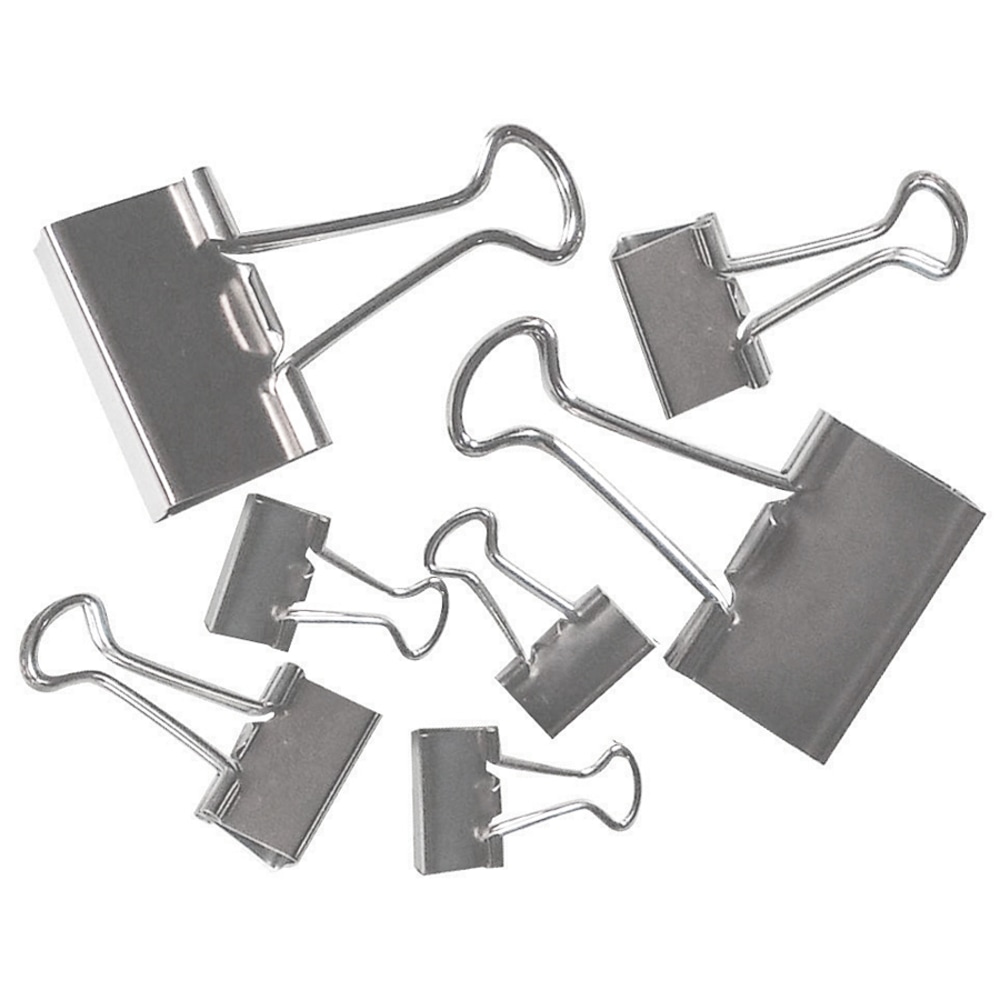 Office Depot® Brand Binder Clips, Assorted Sizes, Silver,