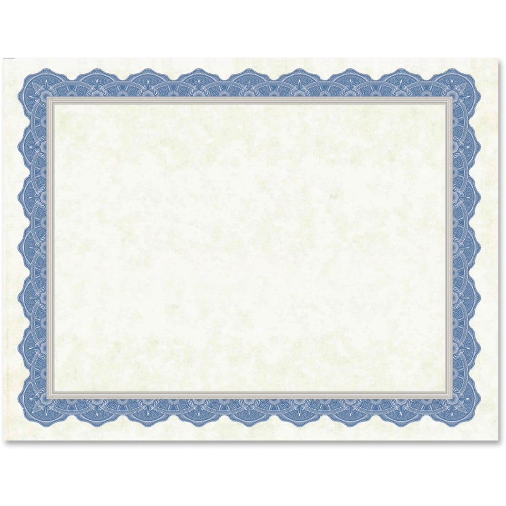 Geographics Drama Blue Border Blank Certificates - 8.5"