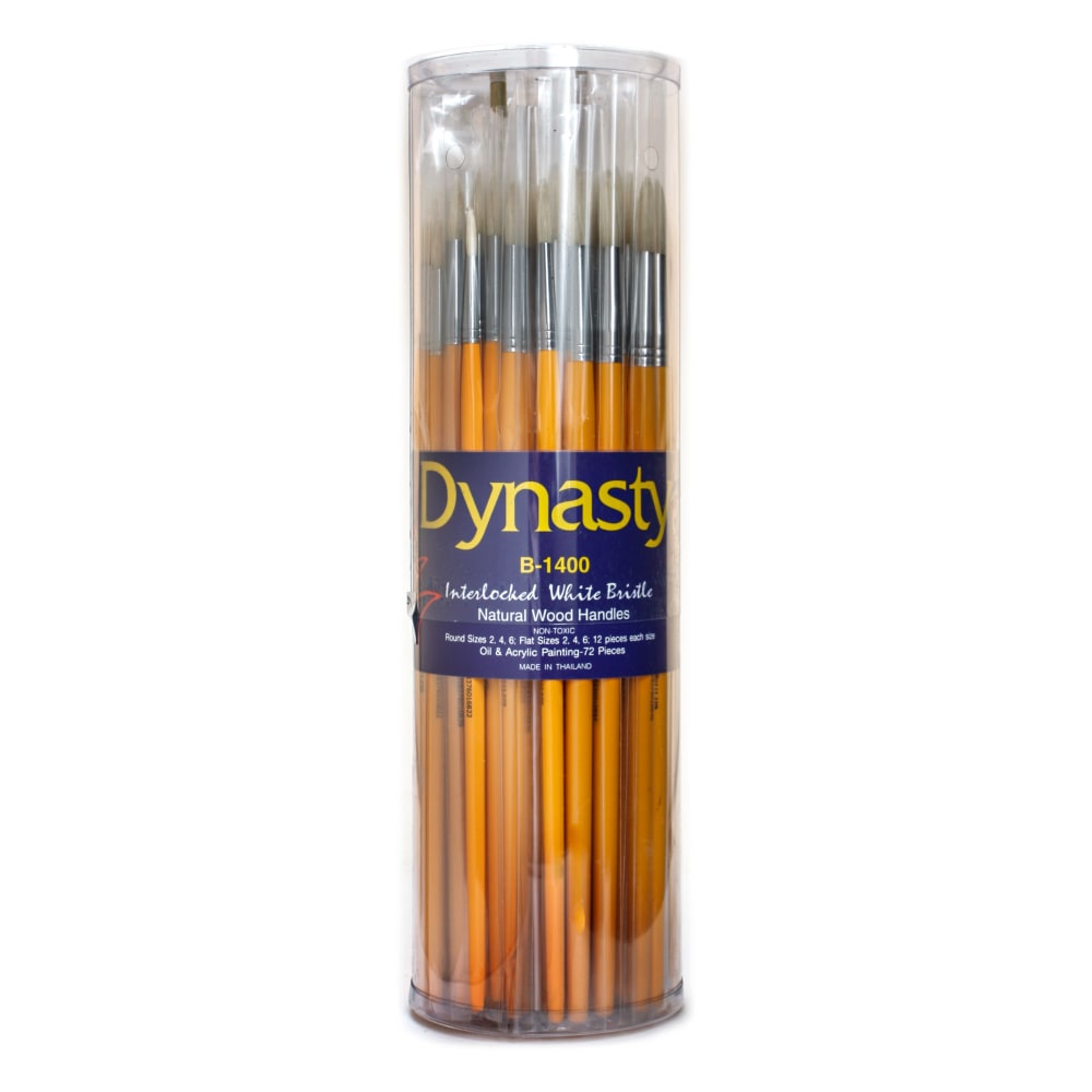 Dynasty Interlocked Paint Brushes, Round Bristle, Synthetic,