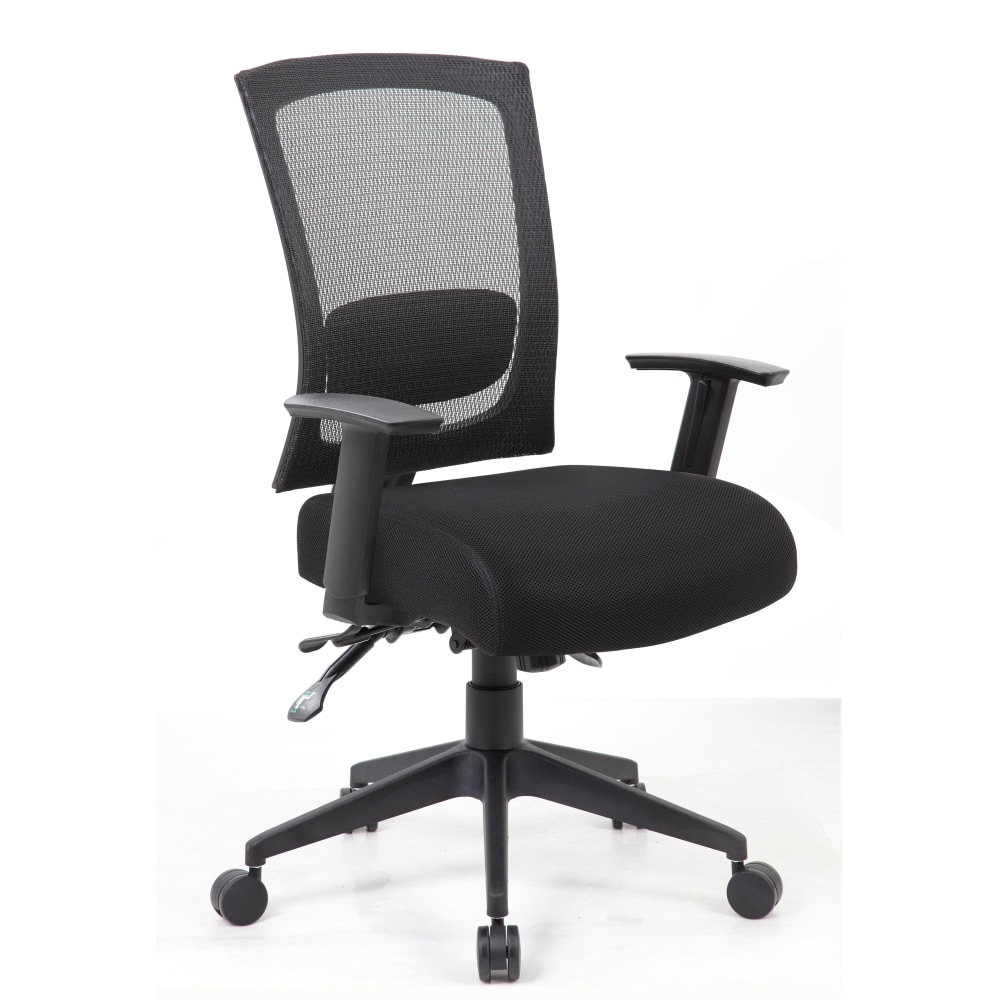 Boss Office Products Multifunction Mesh Mid-Back Task Chair,