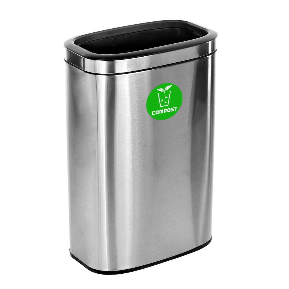 Alpine Industries Stainless Steel Compost Can, 10.5 Gallons,