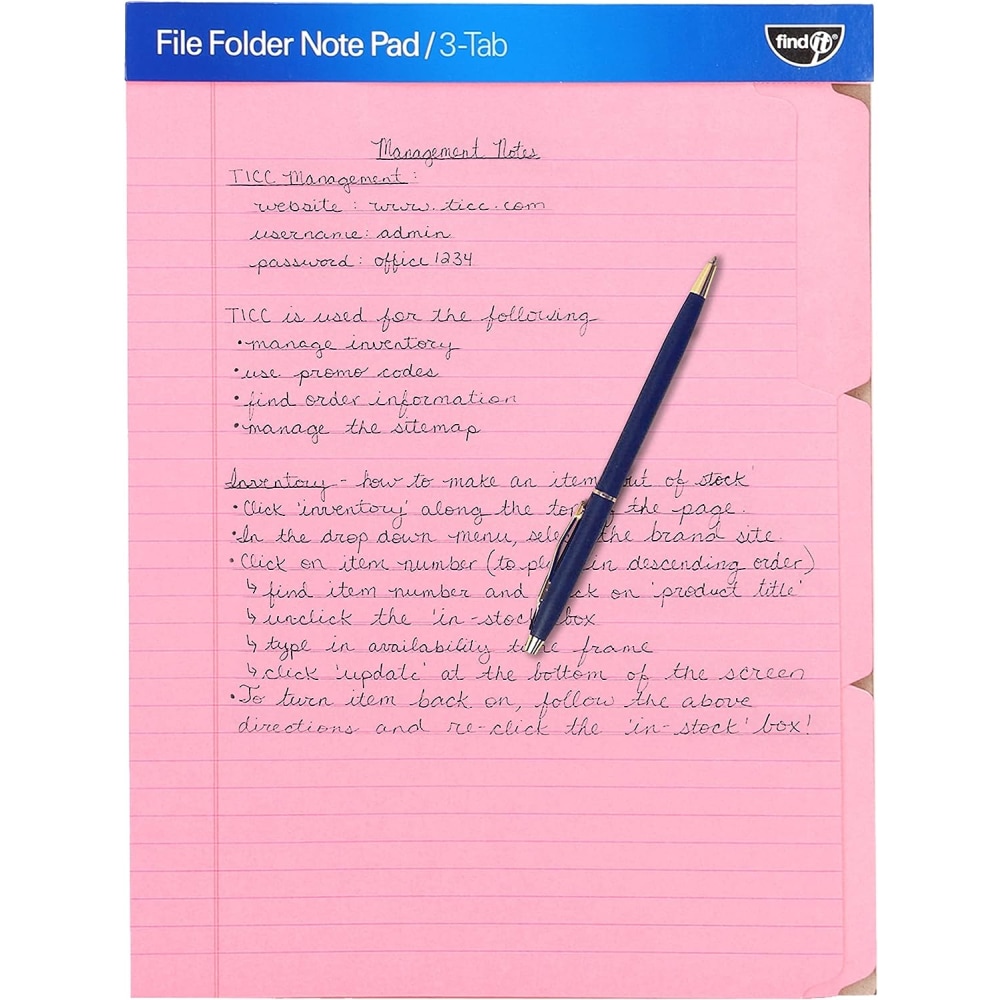 IdeaStream Find It File Folder Notepad, Letter Size,