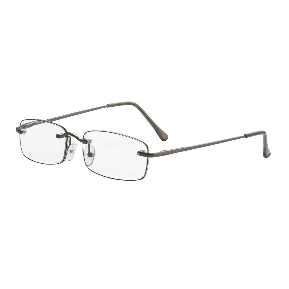 ICU Eyewear Men&#x27;s Rimless Reading Glasses, Gunmetal, 2.25x