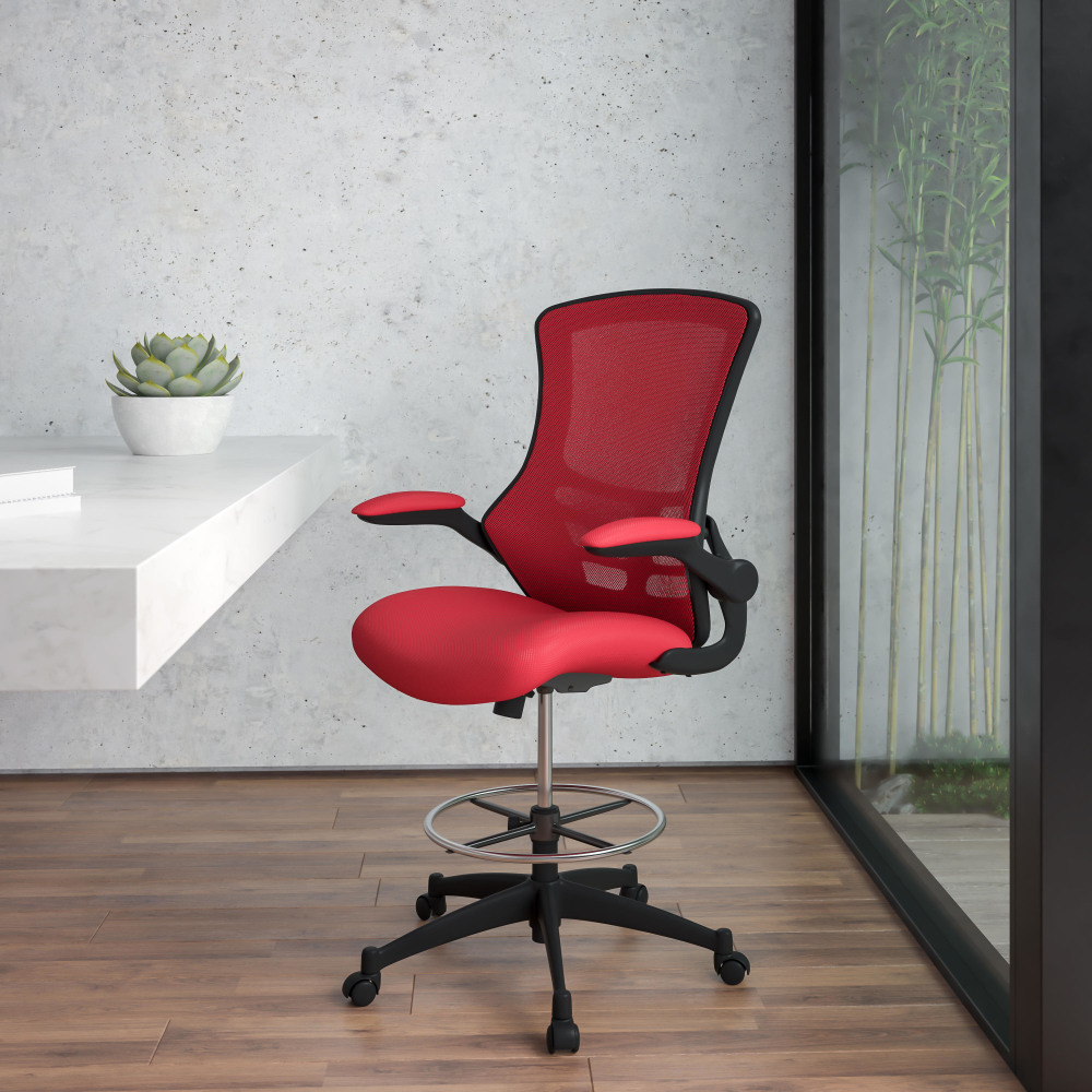 Flash Furniture Mid-Back Mesh Ergonomic Drafting Chair with