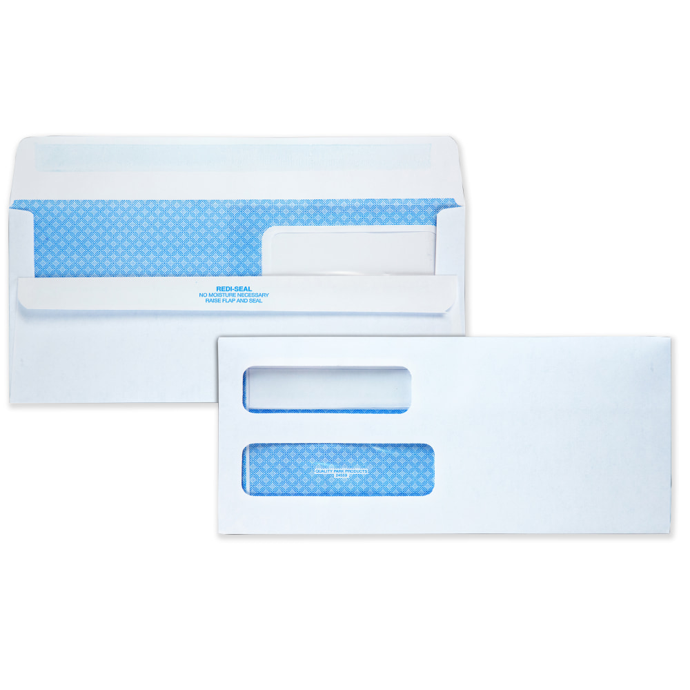 Quality Park® #10 Redi-Seal™ Envelopes, Double-Window, Security,